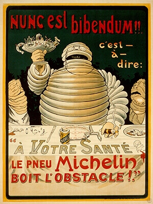 Manifesto con l'omino Michelin